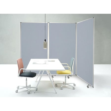 Homeroots 71 x 106 x 1 in. Metal & Fabric Heather Screen 348669